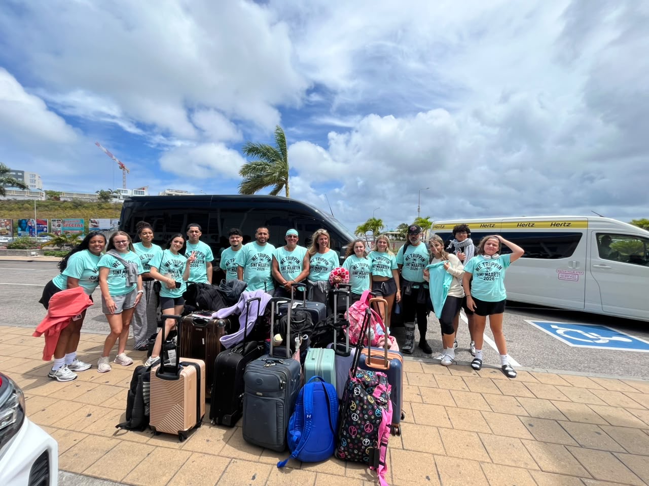 Big group, big luggage pile — one van, no stress.
